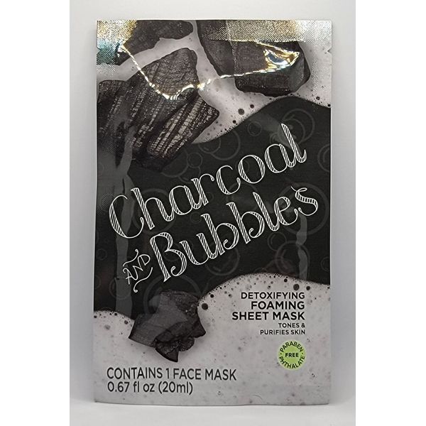 6 Pack - Charcoal and Bubbles Detoxifying Foaming Sheet Mask, 0.67 fl oz Each