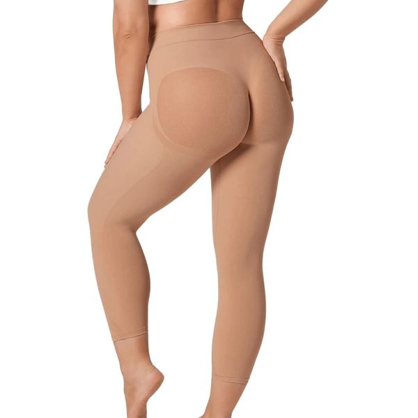 Leonisa Invisible Tummy Control High Waisted Compression Leg Bodysuit Shapewear Capri for Women