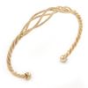 Avalaya Textured Twisted Cuff Bracelet/Gold Tone/Adjustable/Size M/L
