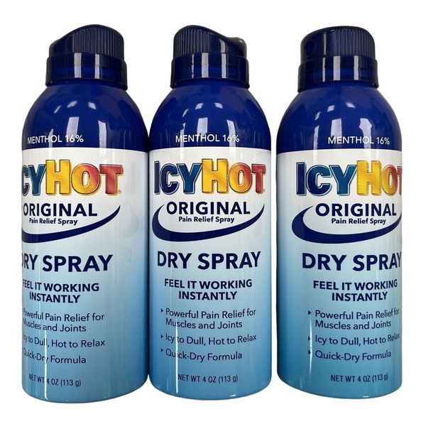 Icy Hot DRY PAIN SPRAY 4oz ( 3 pack ) __