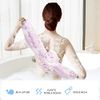 Toplive 2Pcs Bath Shower Loofah Sponge,Long Stretch Back Sponge Exfoliating Back Scrubber for Shower for Women and Men-Pink+Purple