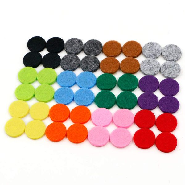 RoyAroma 17mm (2/3 inch) Replacement Felt Pads(48 Pieces) for 25mm Essential Oil Diffuser Locket Pendant Necklace with 12 Colors