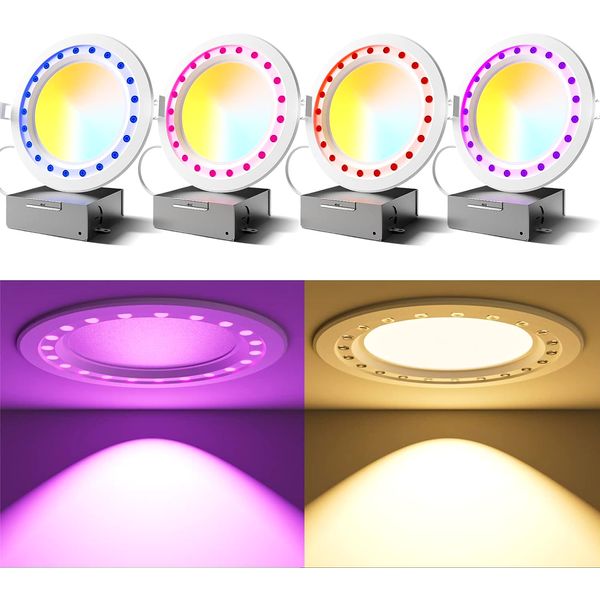 NEW 4-Pack Saihunt Smart Slim LED 6" Ultra-Thin Recessed Lighting 14W 1400LM