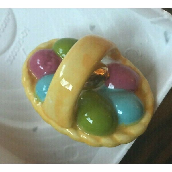 Nora Fleming Easter Basket Mini A Tisket A Tasket w/ Eggs Ceramic Charm A214