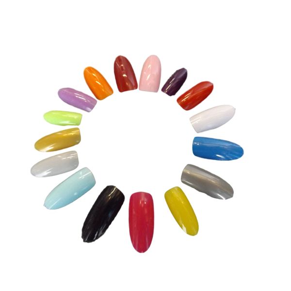 Fat-cat-copy-catz 100x False Medium Long Length Full Coverage Oval Rounded Tip French Full False Nails 10 different sizes - Red