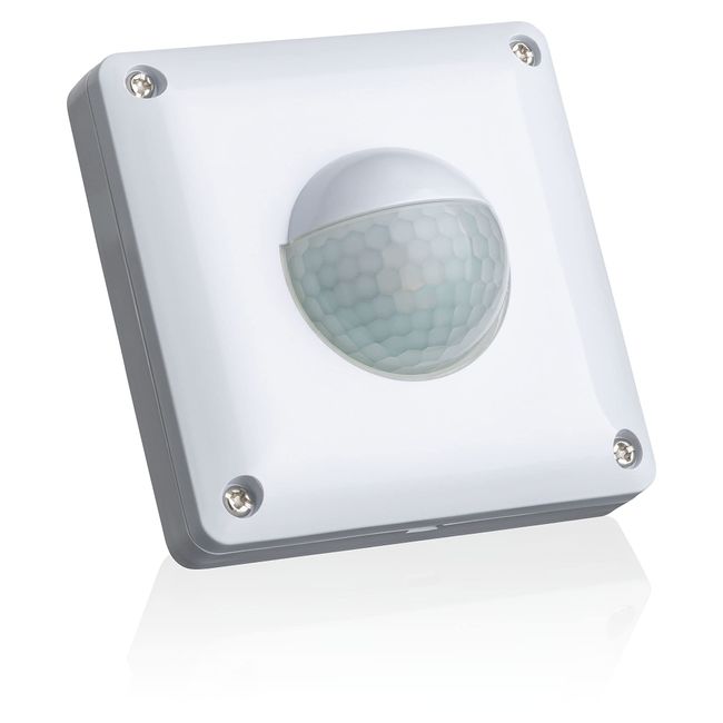 SEBSON Bewegungsmelder Außen IP65 - Unterputz, LED geeignet, Wand Montage, IR Bewegungssensor programmierbar - Einbau 53x53x23mm - Sensor 10m/ 190°, 3-Draht