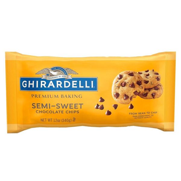 GHIRARDELLI Semi-Sweet Chocolate Premium Baking Chips 12 oz (355 ml) bag of chocolate chips for holiday baking