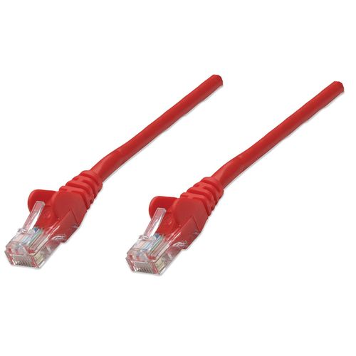 Intellinet Network Patch Cable, Cat6, 3m, Red, CCA, U/UTP, PVC, RJ45, Gold Plated Contacts, Snagless, Booted, Polybag