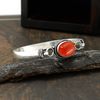 Silver Plated - Other Silver-Plated Metal 12 x 16 mm Oval Cornaline, Stone stone: silver-plated, Carnelian