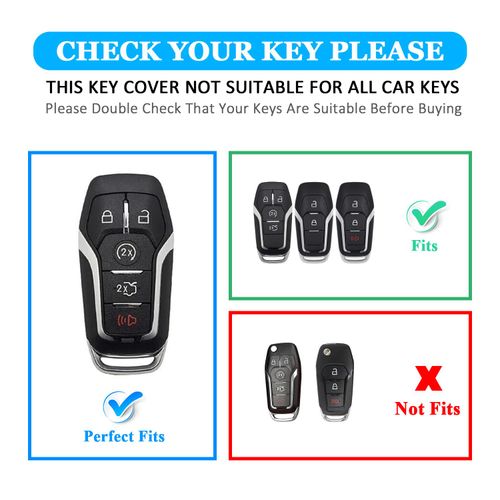 Key Fob Cover for Ford with Key Chain, Soft TPU Car Key Case Shell for Ford Mustang Fusion Explorer Edge Lincoln MKC MKX MKZ, Full Protector Holder for 5 Button Keyless Entry Remote, Blue
