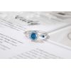 Qings Birthstone Rings Made of Birthstone 925 Sterling Silver, Small Cubic Zirconia Adjustable Open Rings, Cubic Zirconia