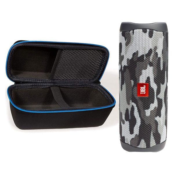 JBL Flip 5 (Black Camo) + Bundle with divvi! Protective Hardshell Case