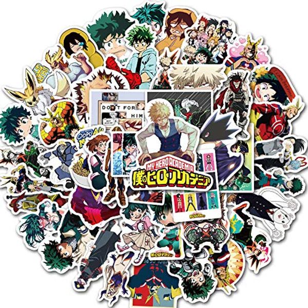 Laptop Sticker Pack 50 Pcs,My Hero Academia Sticker Unique Cool Stickers Waterbottle Notebook Guitar Skateboard Travel Kid Stickers