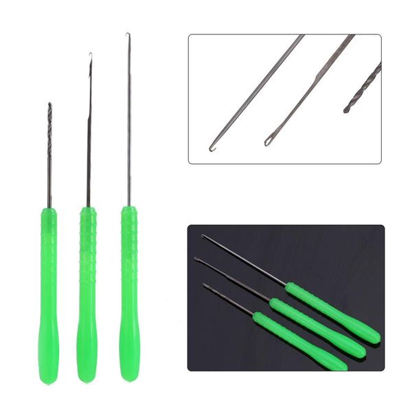 boilies carpfishing,Baiting Needle Set, Carp Fishing Baiting Tool Kit High Carbon Steel 3 in 1 Fishing Bait Needle Tool Set Drilling Hook Needle Bait Preparation