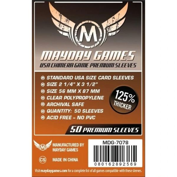 Mayday Games 57.5 x 89 mm SLEEVES Chimera USA Premium Card Game (Pack of 50)