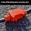 IP68 Waterproof Junction Box - 1 In, 1 Out - Secure Outdoor Electrical Connection Box for Cable Extensions and Lighting