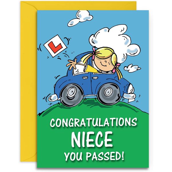 Niece Driving Test Pass Congratulations Card - Medium Sized Card