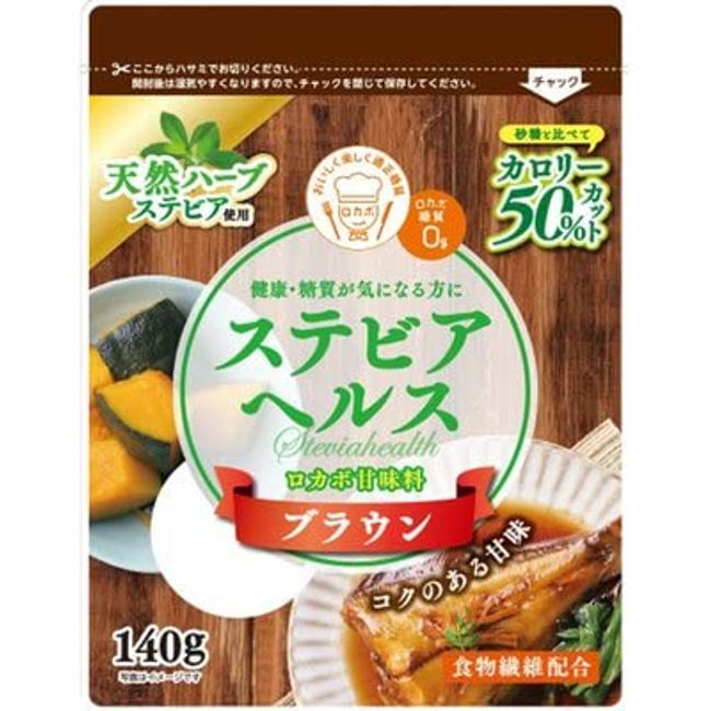 Nippon Ricos Sweetener, Stevia Health, Brown, 4.9 oz (140 g) (Bag)