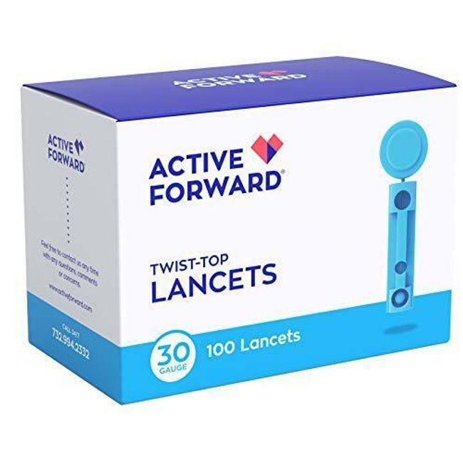 Active Forward Blood Glucose Lancets | 30 Gauge Needles (100 Lancets)