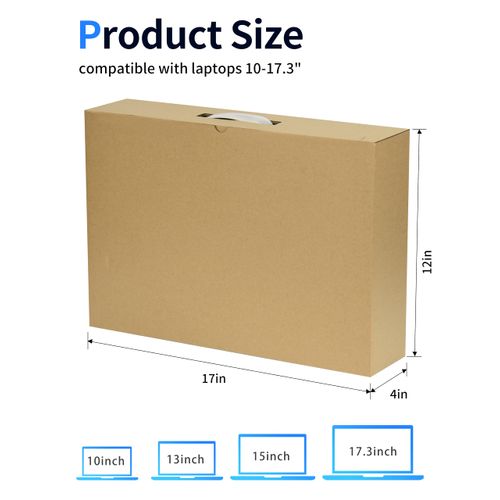 SOUNDANCE Laptop Box with Protection Foam, Handmade Laptop Sleevess, Cardboard Laptop Shipping Box, Secure Mailer Box for up to 17.3 Inches Notebook Computer