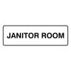 Standard Janitor Room Sign - White - Large