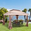 11'x11' Outdoor 2-Tier Pop Up Folding Gazebo Portable Party Tent With Netting