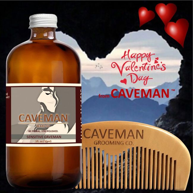 Hand Crafted Caveman™ Beard Growth Oil conditioner FREE Wooden Comb Valentine's