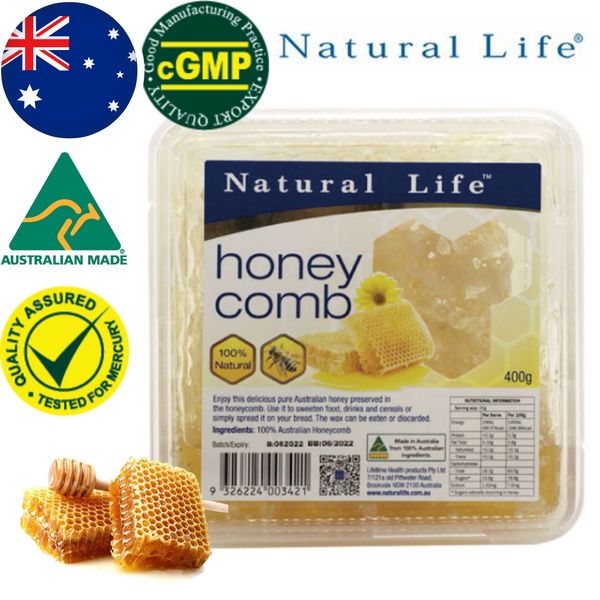 Natural Life Australia Premium Organic 100% Honeycomb Honey 400g Honey Natural Specifications Honey Mini Gift Natural