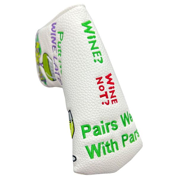 Giggle Golf Blade Putter Cover | Golf Bag Accessory | Great Golf Gift for Women & Men (Putt Now, Wine Later)