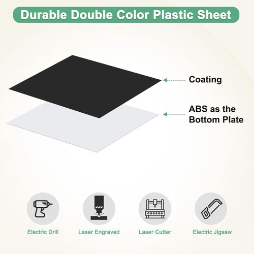 M METERXITY 6-Pack Engraving Blank Materials Double Color 10x2 Inch, 1.3mm Thick ABS Plastic Sheet Yard Signs Name Plate for Door/Office/Home/Conference/Hotel/DIY Carving[Black/White]
