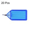 sourcing map Plastic Key Tags with Split Ring Keychain ID Luggage Label Window 55x28mm, Blue 20Pcs