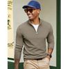 PJ PAUL JONES Strickpullover für Herren Troyer Pullover Regular Fit Winterpullover für Freizeit (Braun, XL)