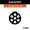 CURT 58180 Trailer-Side 7-Pin Round Wiring Harness Socket with Spring