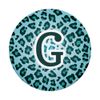 Letter G Blue Leopard Teal Cheetah Animal Print Initial PopSockets Swappable PopGrip