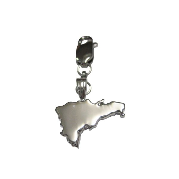 Kiola Designs Dominican Republic Country Map Shape Pendant Zipper Pull Charm