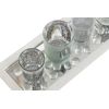 PORTAVELA SET 5 CRISTAL MDF 37X14X52 PLATEADO