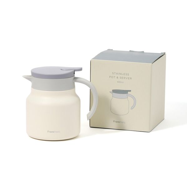 Francfranc Stainless Steel Thermal Pot & Server, White