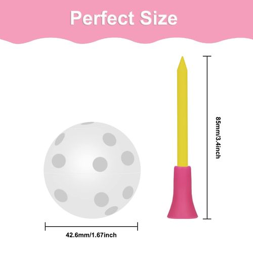 Adwikoso 50PC Plastic Golf Training Balls 42 mm Golf Balls for Indoor Putting Green Backyard Outdoor Practice Equipment with 2 Golf Ball Tees (White 50pc)