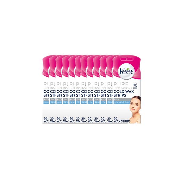 Veet Pure Cold Wax Strips Face 20S x 12 (Packaging May Vary)