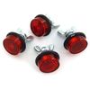 4 Pack - Red Reflector Motorcycle License Plate Bolts With Wing Nuts