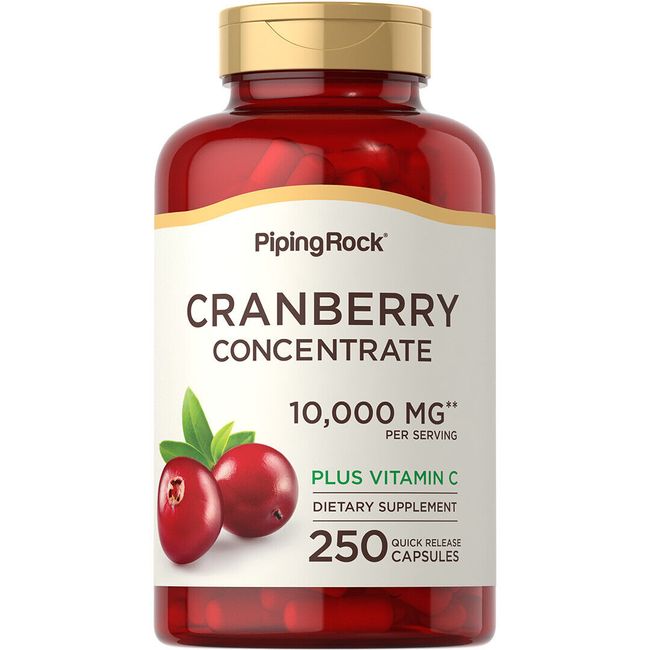 Cranberry Pills | 10,000 mg | 250 Capsules | Extract Supplement | by Piping Rock