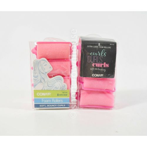 2 packs of 8 CONAIR Foam Rollers  Extra Large for Soft, Bouncy Curls = 16 Total