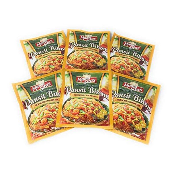 MAMA SITA'S - PANSIT BIHON - RICE NOODLES STIR - FRY MIX / 6 X 1.4 OZ - 40 G / Product of the Philippines