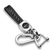Cadillac V Logo Black Carbon Fiber Strap Chrome Hook Key Chain