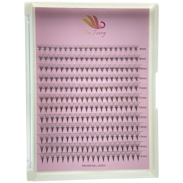 Pro Fairy Premade Fans Lashes 7D 8D 10D 12D 14D Voleme Lash Extensions Pre Made Fans Eyelash Extension Mixed 8-15mm Thickness 0.07 Curl C/D (10D 0.07 C Mix)