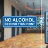 Standard No Alcohol Beyond This Point Sign - Brushed Gold - Large 1 Pack