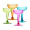 Party Essentials Plastic Champagne Glasses, 4 oz, Assorted Neon