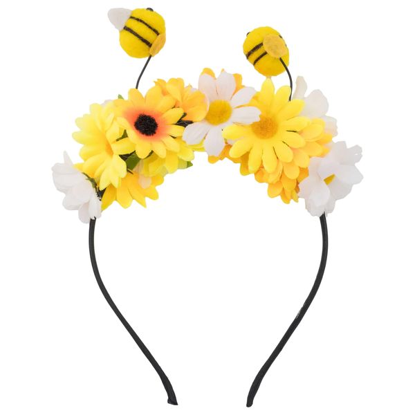 Headband with Flowers and Bees Yellow