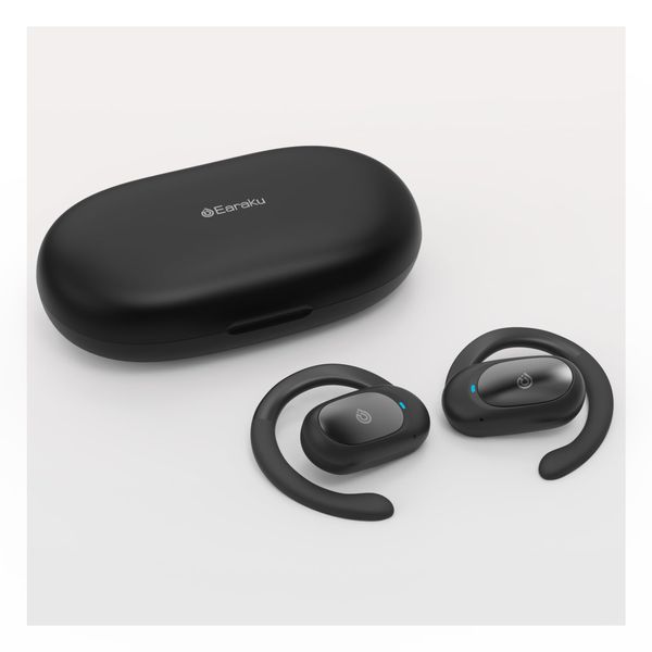 Earaku 2024 Fully Wireless Earphones, Open Earbuds, 2024 New Sensation, No Blocking Ears, Ultra Lightweight 1.3 oz (9 g) for 36 Hours of Playback, Microphone Included, SBC AAC Compatible, Japanese