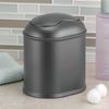 mDesign Mini Swing Lid Plastic Dustbin Pack of 2 Anthracite